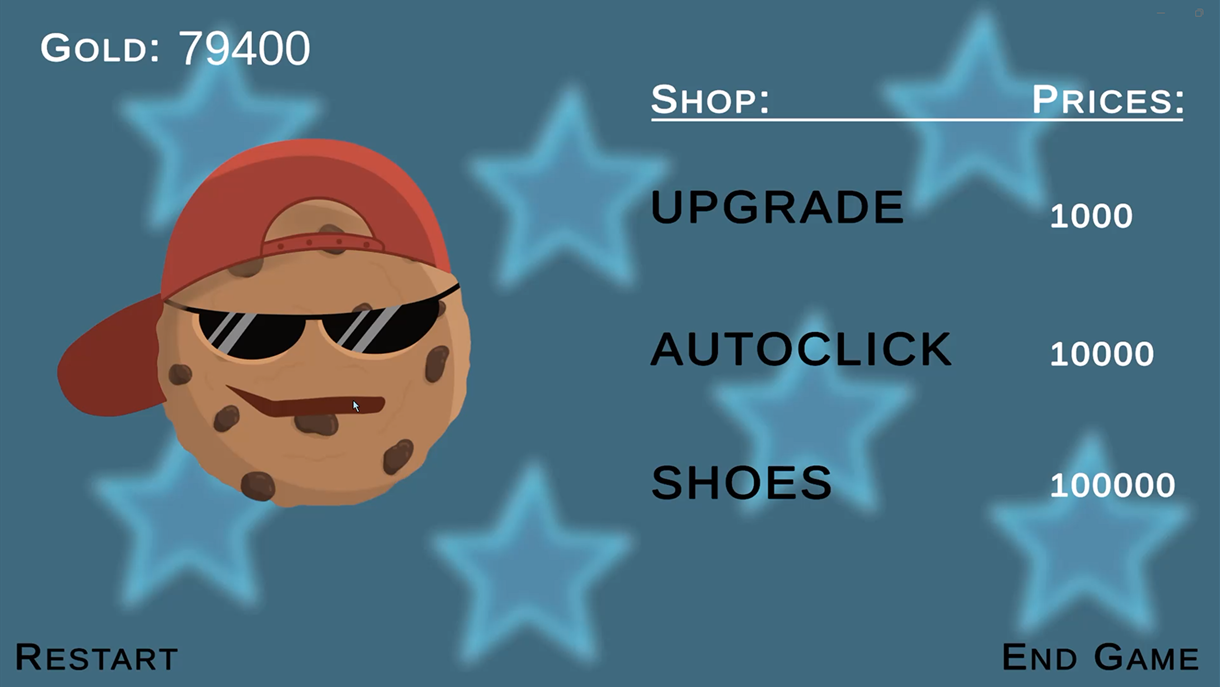 Screenshot of CookieClicker Kickflipper Prototype